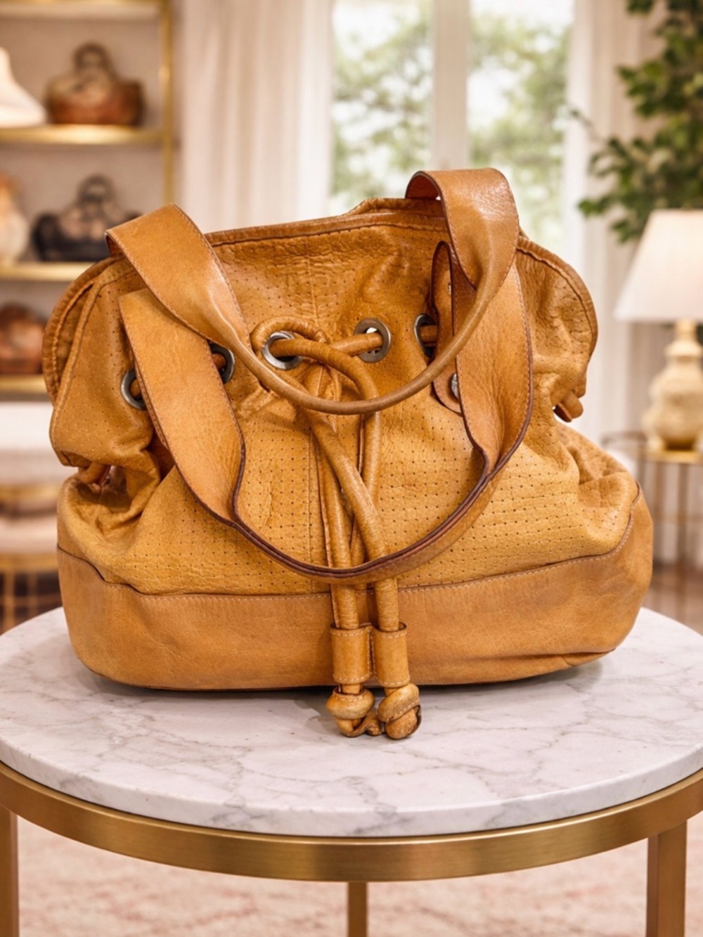 Nannini tan Leather Hobo Bag